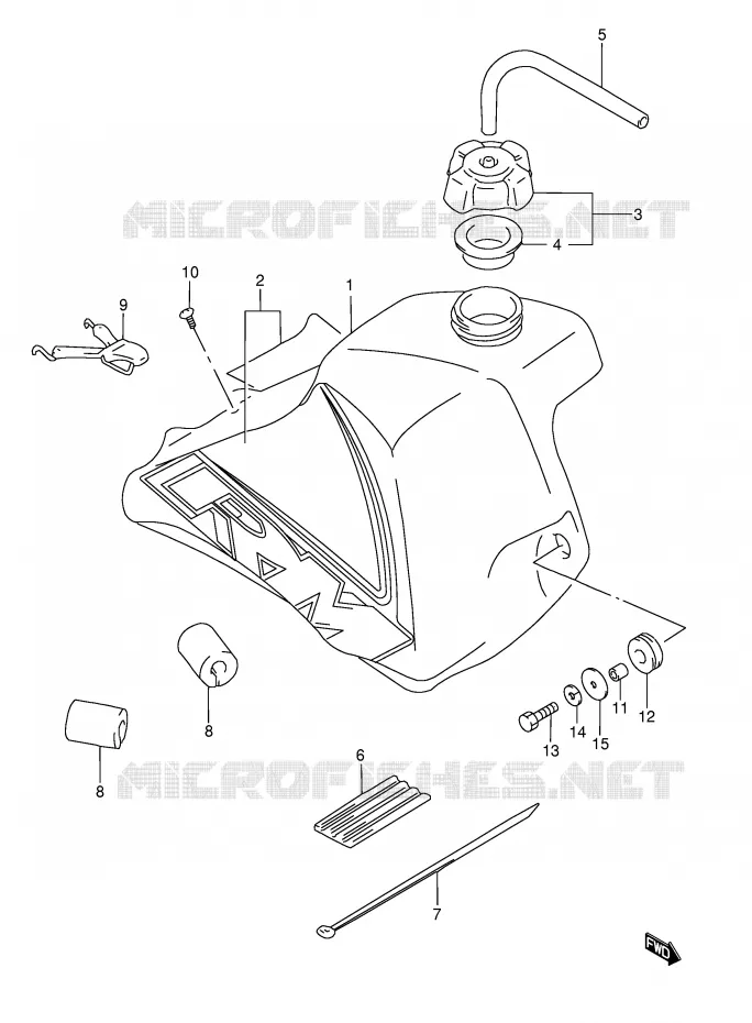 FUEL TANK (MODEL X) Suzuki MOTO 80 RM 1996  RM80T(E3/E28)