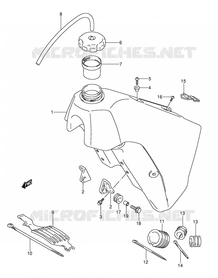 FUEL TANK Suzuki MOTO 250 RMX 1990  RMX250L(E1)