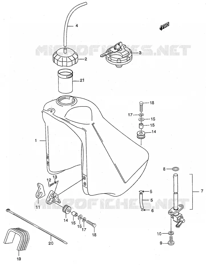 FUEL TANK Suzuki MOTO 50 RMX 2000  RMX50Y