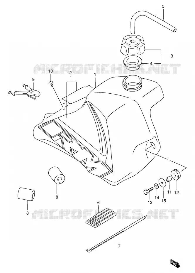 FUEL TANK Suzuki MOTO 80 RM 2000  RM80XY(P2)