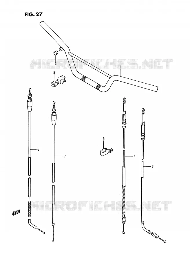 HANDLEBAR - CABLES Suzuki MOTO 80 RM 1989  RM80K(E3)