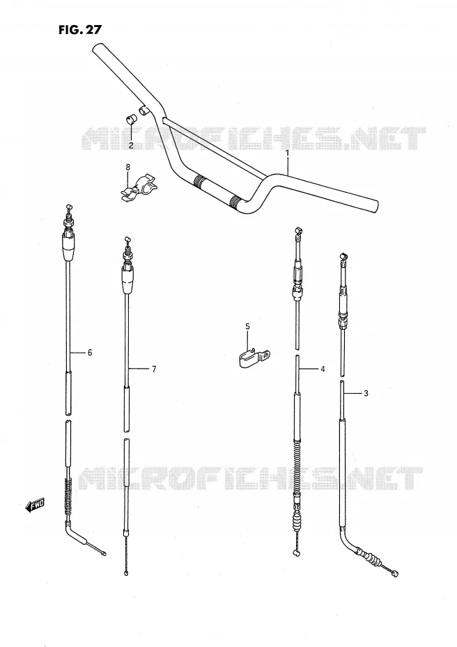 HANDLEBAR - CABLES Suzuki MOTO 80 RM 1989  RM80XK(E2)