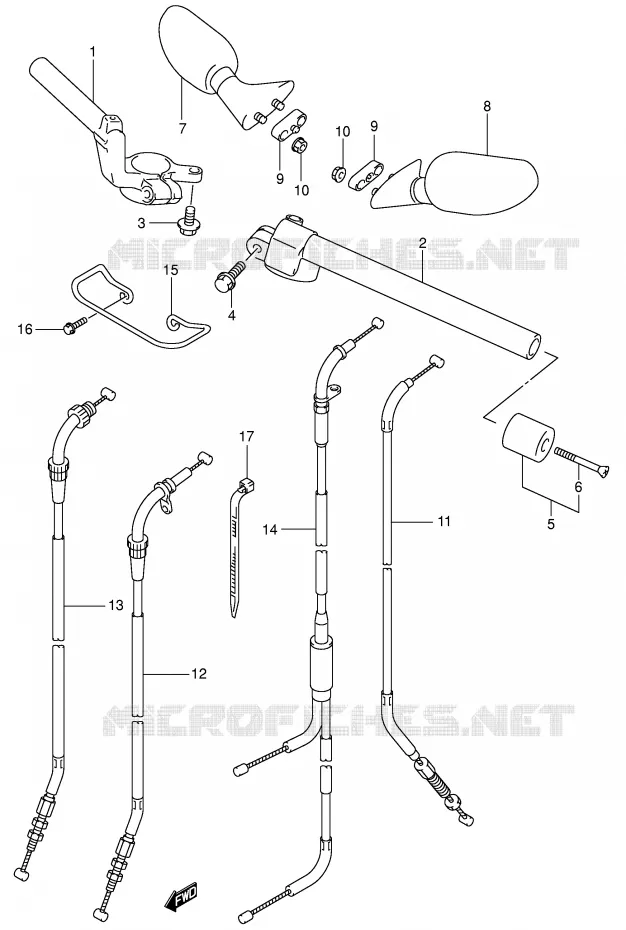 HANDLEBAR (SV650SX/SY/SK1/SK2) Suzuki MOTO 650 SV 2000  SV650UY(E2)