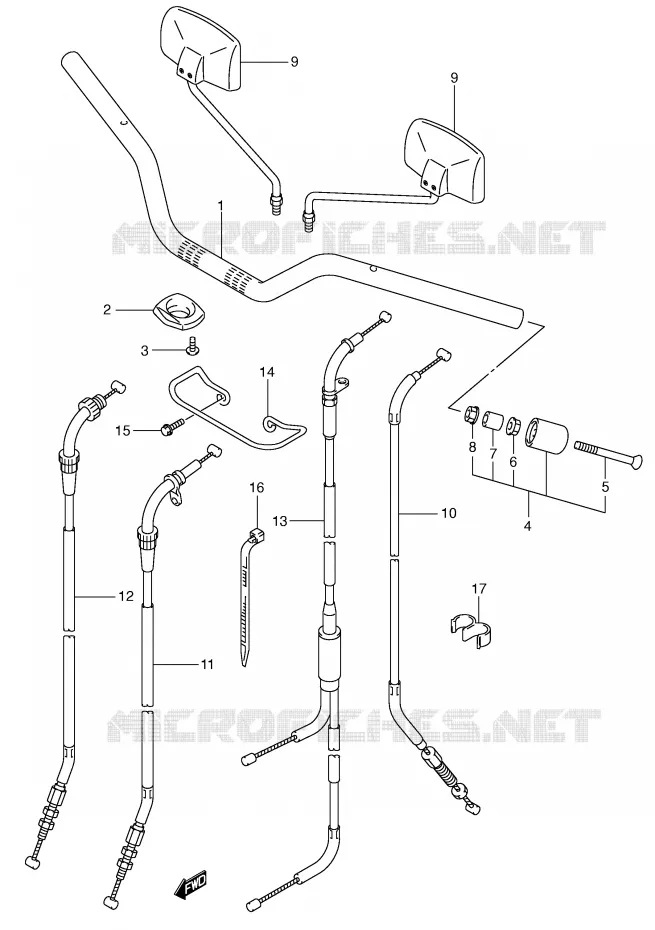 HANDLEBAR (SV650X/Y/K1/K2) Suzuki MOTO 650 SV 2000  SV650Y(E2)