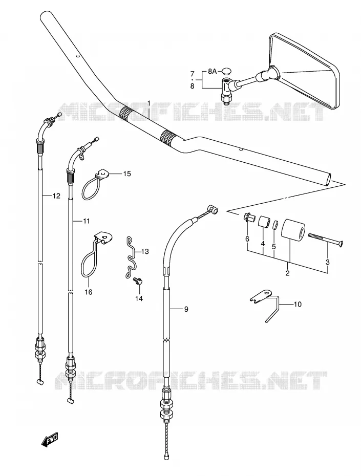 HANDLEBAR (WITH OUT COWLING) Suzuki MOTO 650 SV 2007  SV650K7(E2)