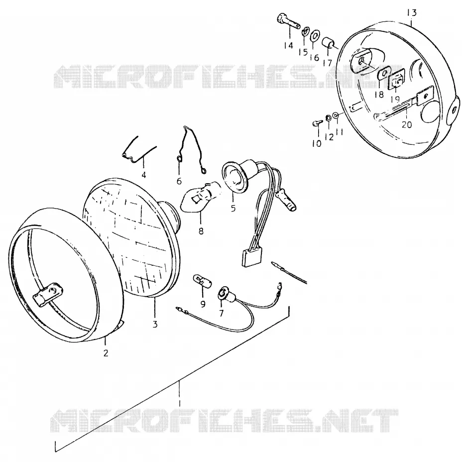 HEADLIGHT (E39) Suzuki MOTO 400 SP 1980  SP400T