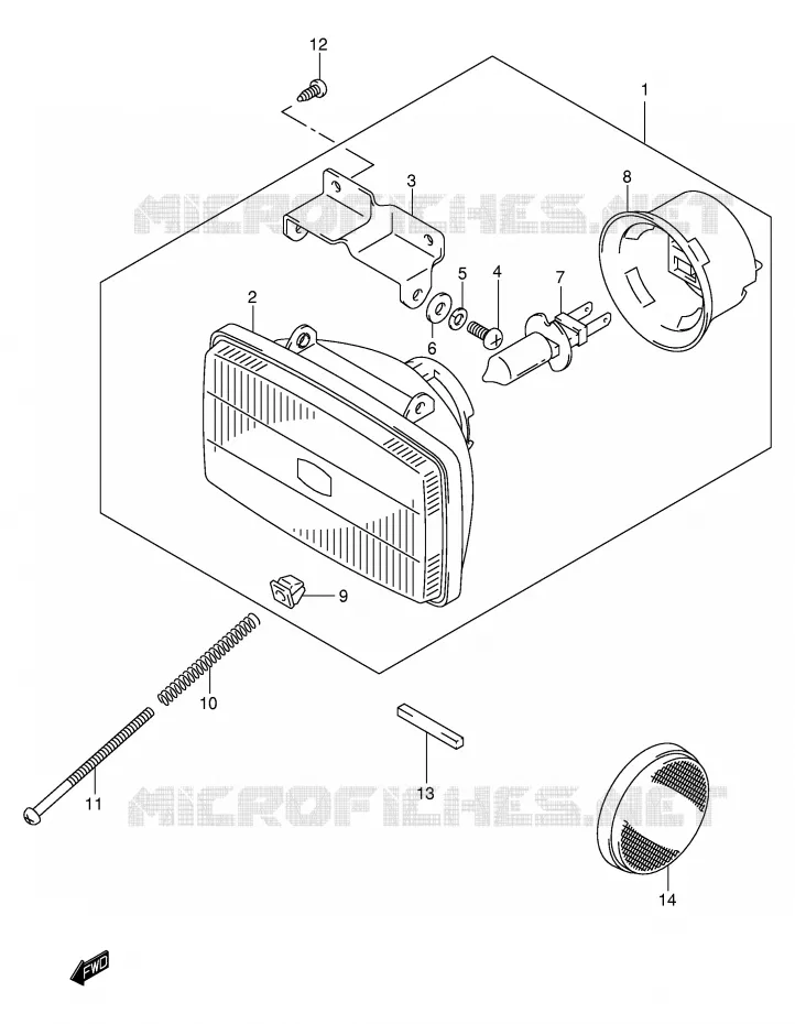 HEADLIGHT (MODEL K1) Suzuki MOTO 250 DR-Z 2003  DR-Z250K3(E3/E28)
