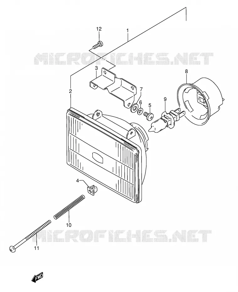 HEADLIGHT Suzuki MOTO 250 RMX 1996  RMX250T(E1)