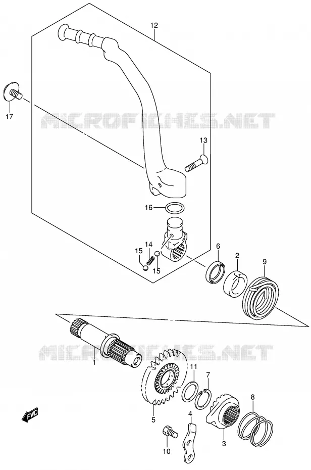 KICK STARTER (MODEL K5/K6) Suzuki MOTO 250 RM 2002  RM250K2(E3/E28)