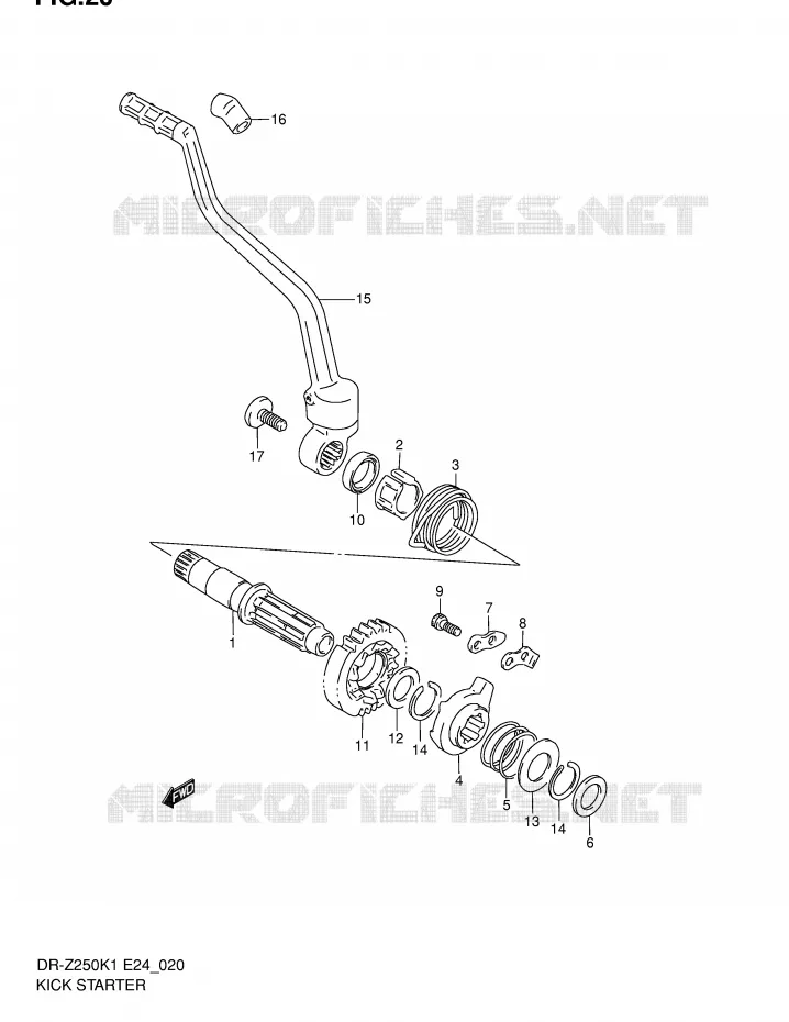 KICK STARTER Suzuki MOTO 250 DR-Z 2005  DR-Z250K5(E24)