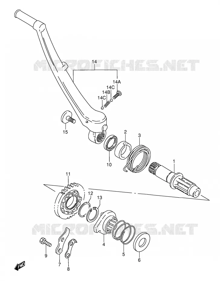 KICK STARTER Suzuki MOTO 250 RMX 1990  RMX250L(E1)
