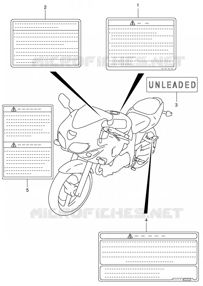 LABEL (MODEL K1) Suzuki MOTO 650 SV-S 2001  SV650SUK1(E2)