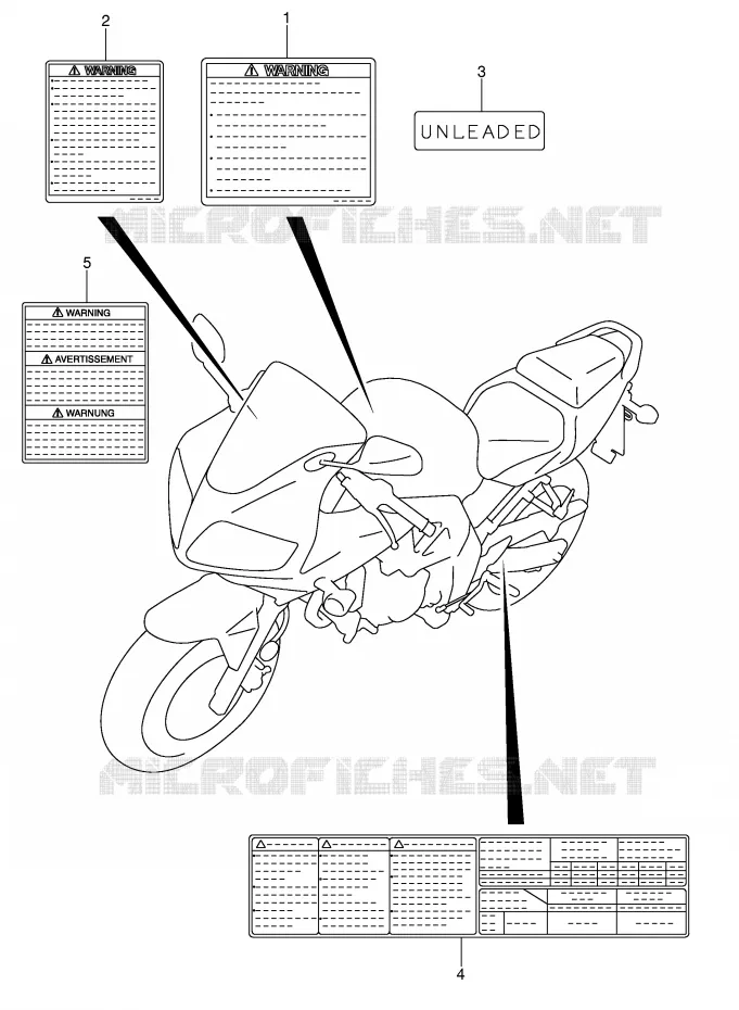 LABEL (MODEL K3/K4/K5/K6) Suzuki MOTO 650 SV-S 2004  SV650SUK4(E2)