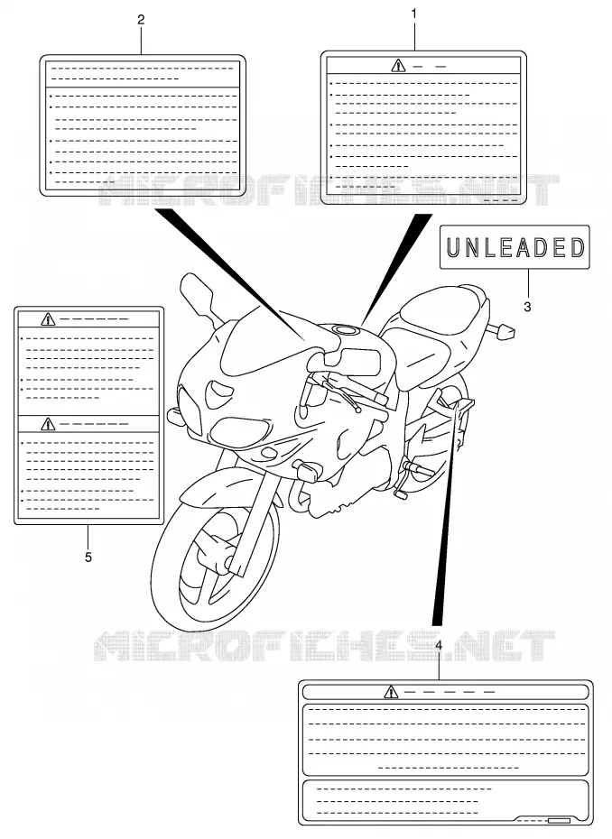 LABEL (MODEL X/Y) Suzuki MOTO 650 SV-S 1999  SV650SUX(E2)