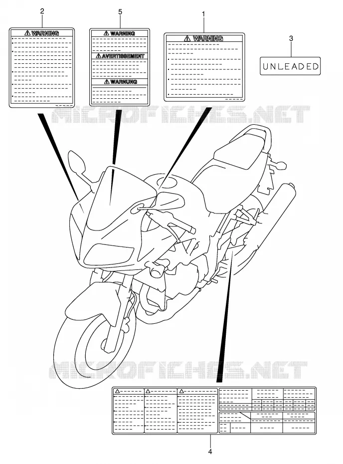 LABEL (SV1000S/S1/S2) Suzuki MOTO 1000 SV 2004  SV1000U2K4(E2)
