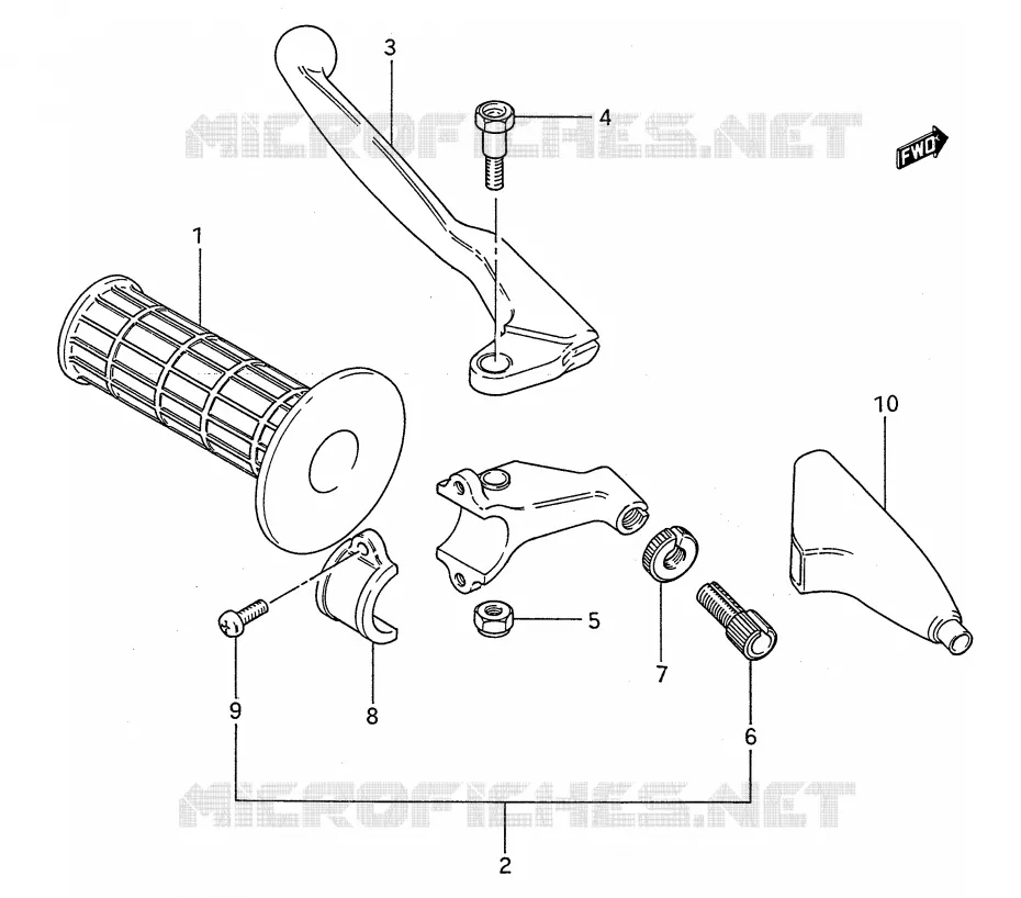 LEFT HANDLE GRIP (MODEL G/H/J) Suzuki MOTO 80 RM 1989  RM80K(E28)
