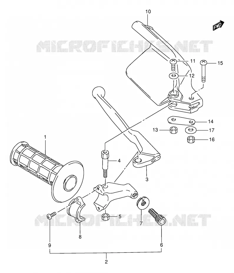 LEFT LEVER - HANDGRIP Suzuki MOTO 250 RMX 1997  RMX250V(E1)