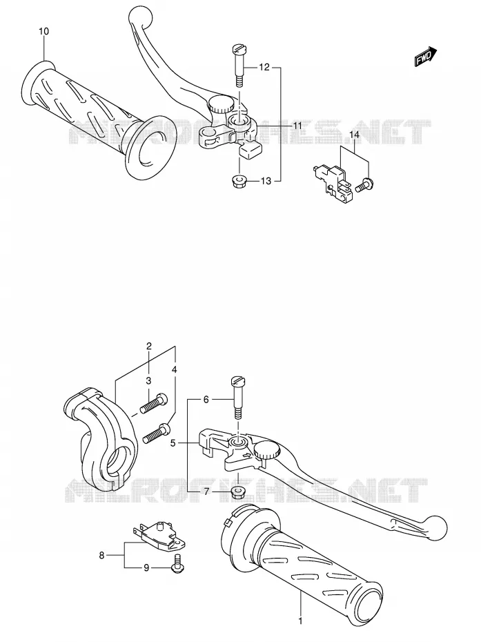 LEVERS - HANDGRIPS (SV1000S/S1/S2) Suzuki MOTO 1000 SV 2004  SV1000S2K4(E2)