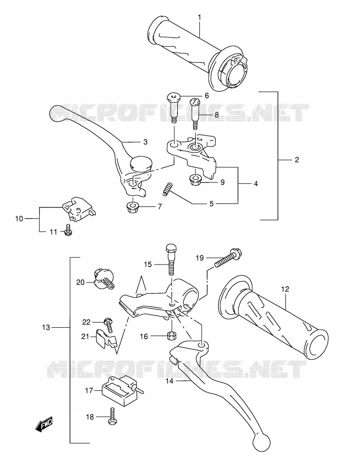 LEVERS - HANDGRIPS Suzuki MOTO 1000 TL-S 1999  TL1000SX(E2)