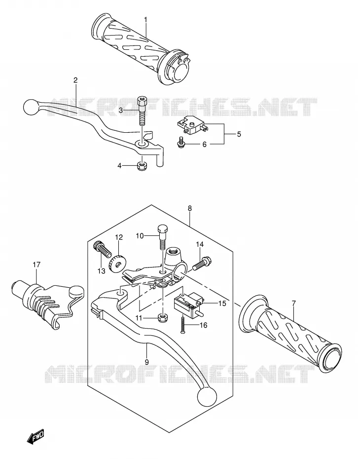 LEVERS - HANDGRIPS Suzuki MOTO 125 VAN-VAN 2003  RV125K3(E19)