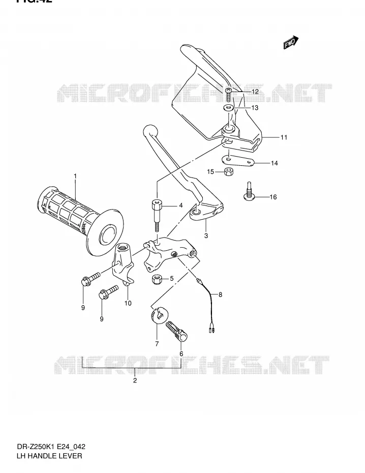 LH HANDLE LEVER Suzuki MOTO 250 DR-Z 2001  DR-Z250K1(E24)