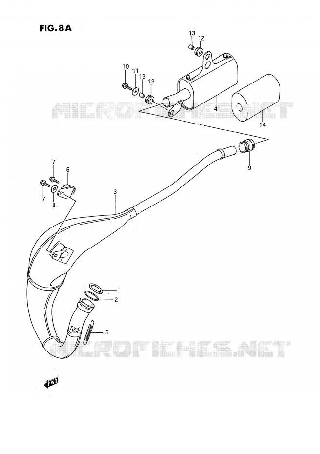 MUFFLER (MODEL K/L/M/N/P/R/S) Suzuki MOTO 80 RM 1988  RM80J(E3)