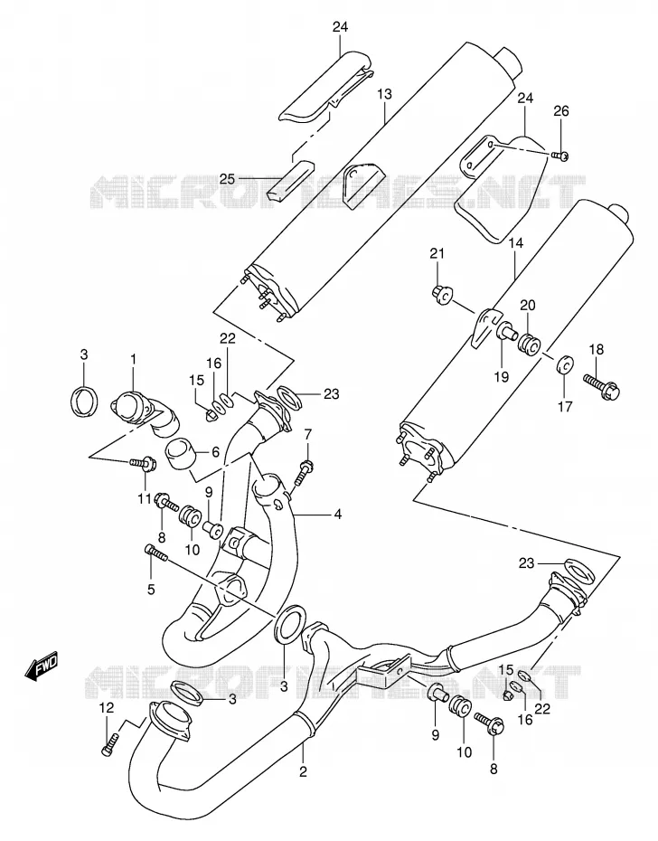 MUFFLER Suzuki MOTO 1000 TL-R 2001  TL1000RK1(E2)