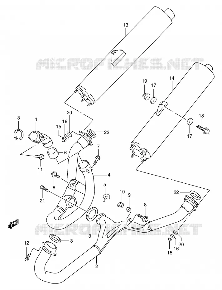MUFFLER Suzuki MOTO 1000 TL-S 2000  TL1000SY(E2)