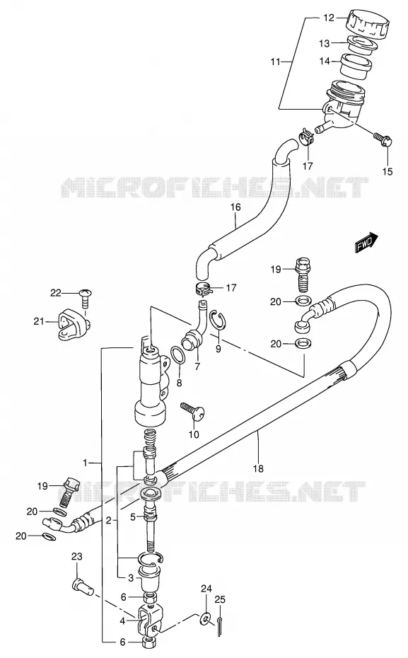 REAR BRAKE MASTER CYLINDER (MODEL K2/K3/K4) Suzuki MOTO 85 RM 2003  RM85K3(P3/P28)