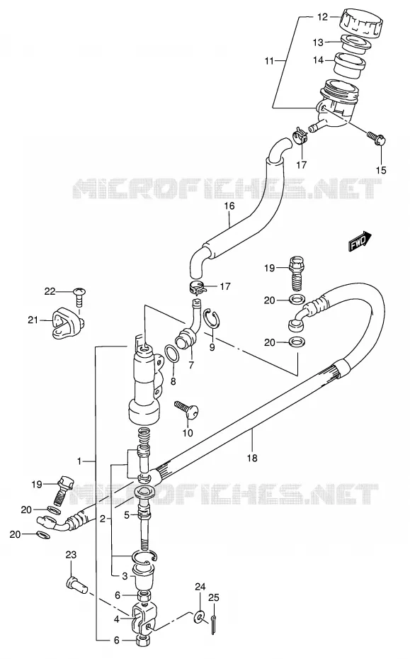 REAR BRAKE MASTER CYLINDER (MODEL K5/K6) Suzuki MOTO 85 RM 2002  RM85K2(P3/P28)