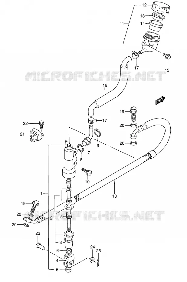 REAR BRAKE MASTER CYLINDER Suzuki MOTO 80 RM 1996  RM80T(E3/E28)