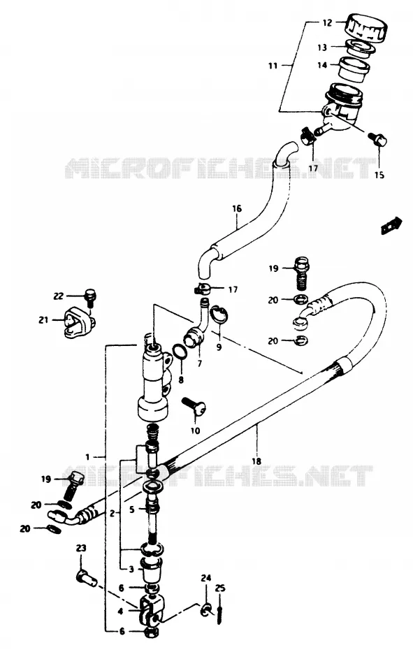 REAR BRAKE MASTER CYLINDER Suzuki MOTO 80 RM 1996  RM80T(T/V)