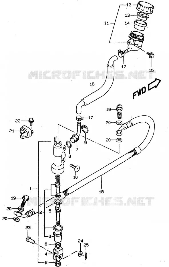 REAR BRAKE MASTER CYLINDER Suzuki MOTO 80 RM 1996  RM80XT(T/V/W)