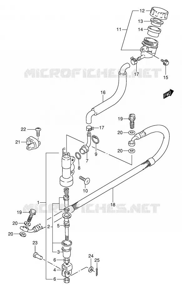 REAR BRAKE MASTER CYLINDER Suzuki MOTO 80 RM 2000  RM80XY(P2)