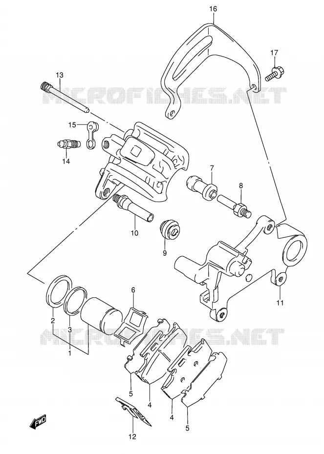 REAR CALIPERS (MODEL L/M) Suzuki MOTO 250 RMX 1993  RMX250P(E1)