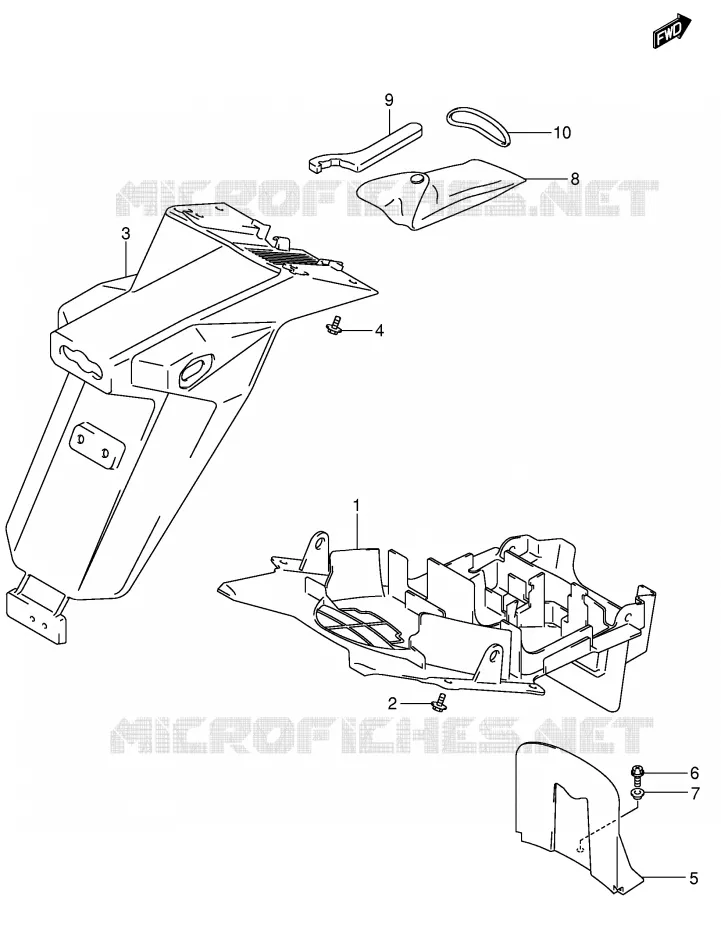 REAR FENDER (MODEL K3) Suzuki MOTO 650 SV 2003  SV650K3(E2)