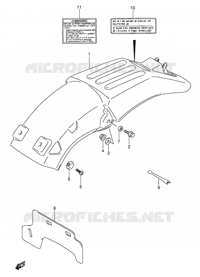 REAR FENDER Suzuki MOTO 250 RMX 1993  RMX250P(E1)