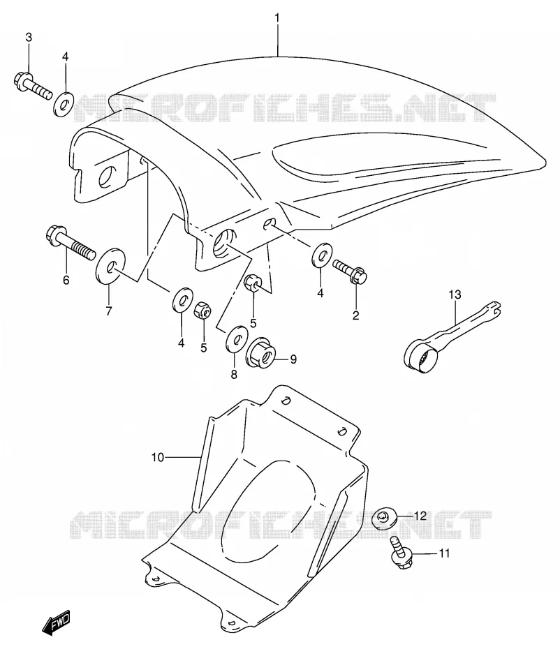 REAR FENDER Suzuki MOTO 80 RM 2001  RM80K1(P3/P28)