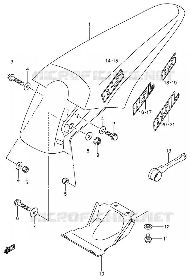REAR FENDER Suzuki MOTO 85 RM 2003  RM85LK3(P3/P28)