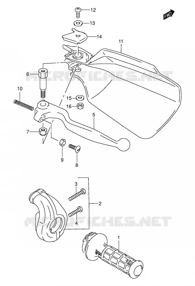 RH HANDLE LEVER Suzuki MOTO 250 DR-Z 2004  DR-Z250K4(E3/E28)
