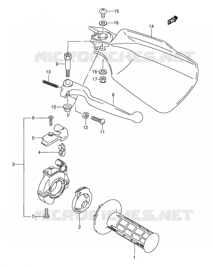 RIGHT KNUCKLE COVER (MODEL K/L/M) Suzuki MOTO 250 RMX 1996  RMX250T(E1)