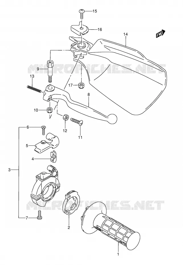 RIGHT KNUCKLE COVER (MODEL N/S/T) Suzuki MOTO 250 RMX 1996  RMX250T(E1)