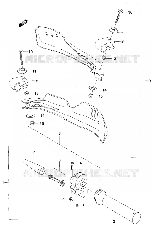 RIGHT SWITCH - HANDGRIP Suzuki MOTO 50 RMX 2001  RMX50K1