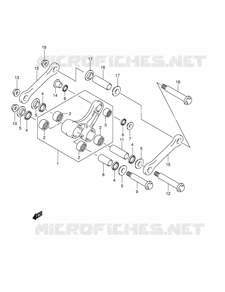 SHOCK ABSORBER LINKAGE (MODEL K1) Suzuki MOTO 250 RM 2001  RM250K1(E2)