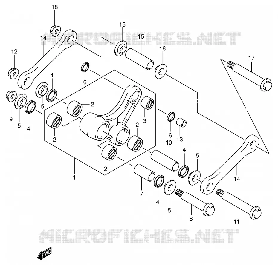 SHOCK ABSORBER LINKAGE (MODEL K2/K3) Suzuki MOTO 125 RM 2002  RM125K2(E3/E28)