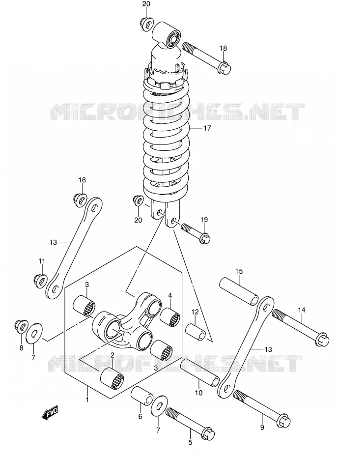 SHOCK ABSORBER LINKAGE Suzuki MOTO 650 SV 2005  SV650K5(E2)