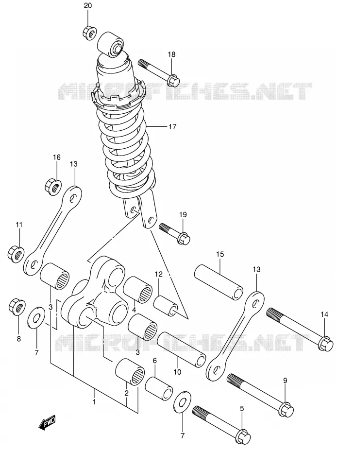 SHOCK ABSORBER LINKAGE Suzuki MOTO 650 SV-S 2000  SV650SY(E2)