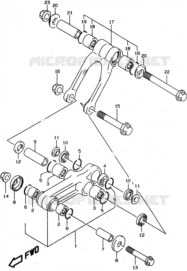 SHOCK ABSORBER LINKAGE Suzuki MOTO 80 RM 1999  RM80XX(T/V/W)