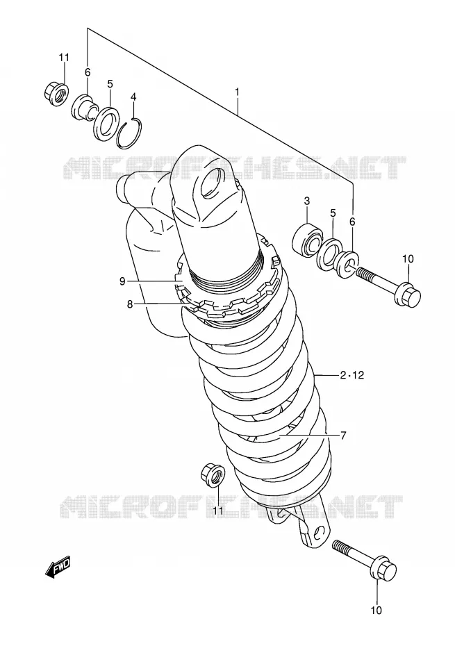 SHOCK ABSORBER (MODEL K/L) Suzuki MOTO 250 RMX 1989  RMX250K(E1)