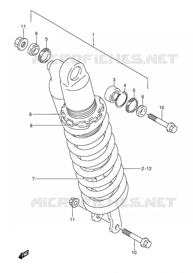 SHOCK ABSORBER (MODEL N) Suzuki MOTO 250 RMX 1990  RMX250L(E1)